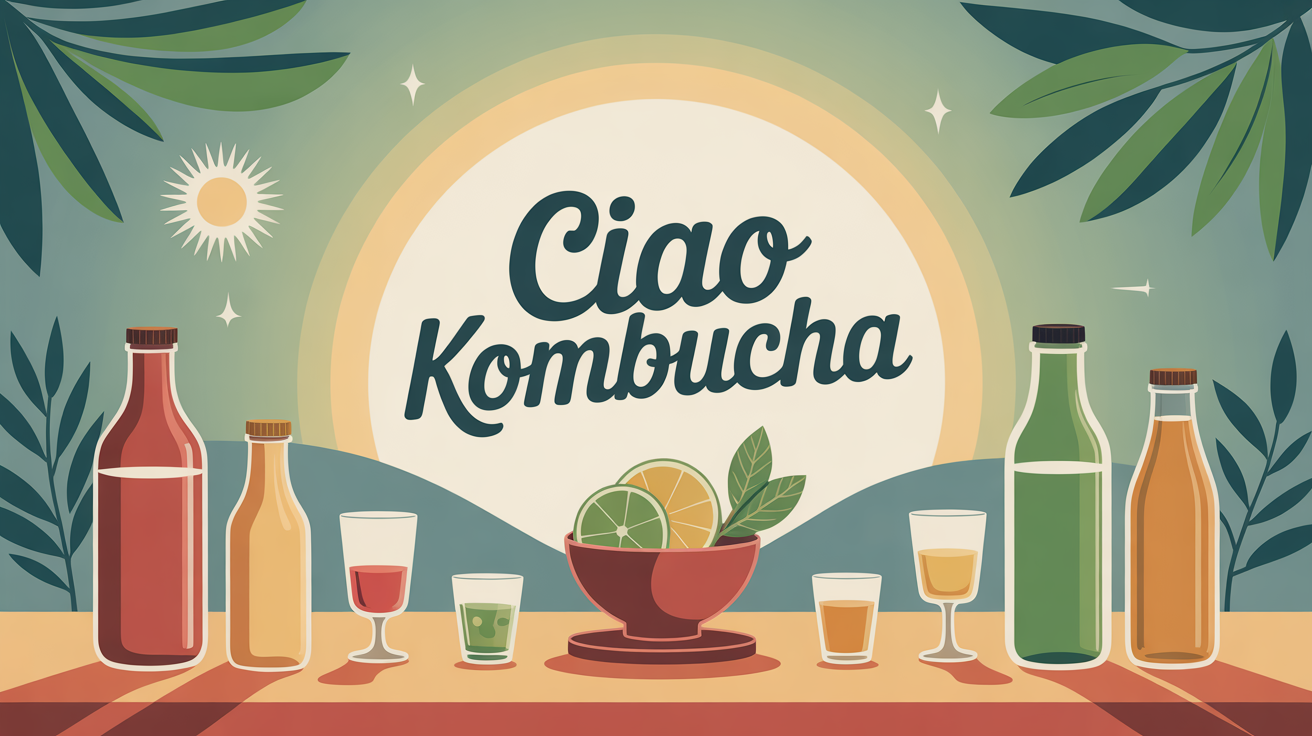 Scène bouteilles Ciao Kombucha ambiance conviviale bien-être