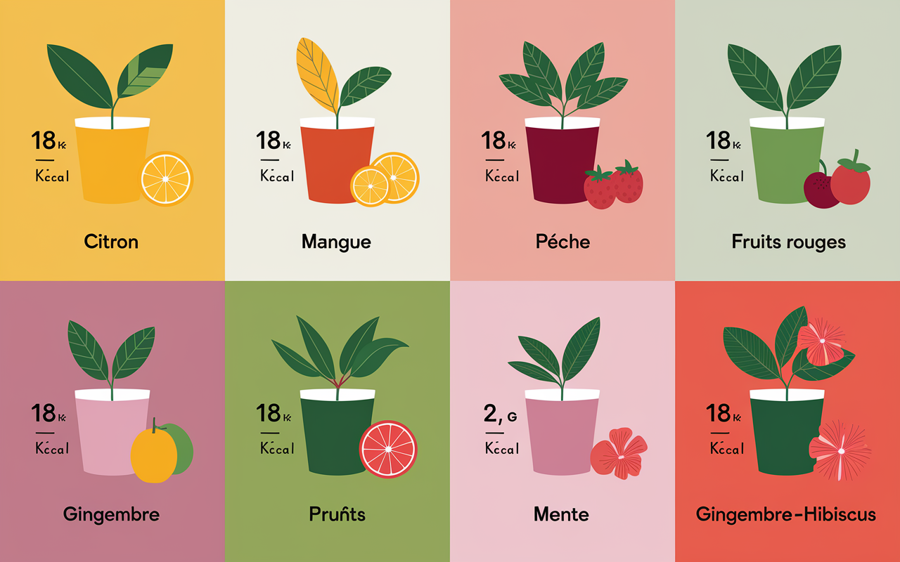 6 saveurs Ciao Kombucha bouteille calories sucres