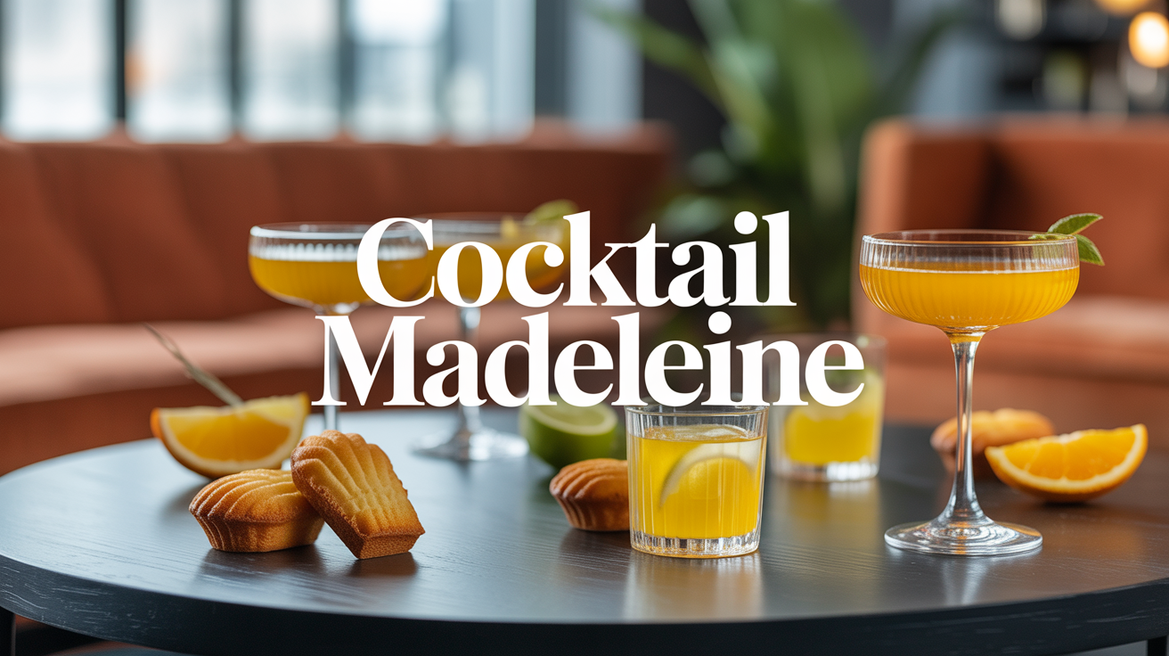 Table basse cocktail Madeleine agrumes madeleines ambiance conviviale