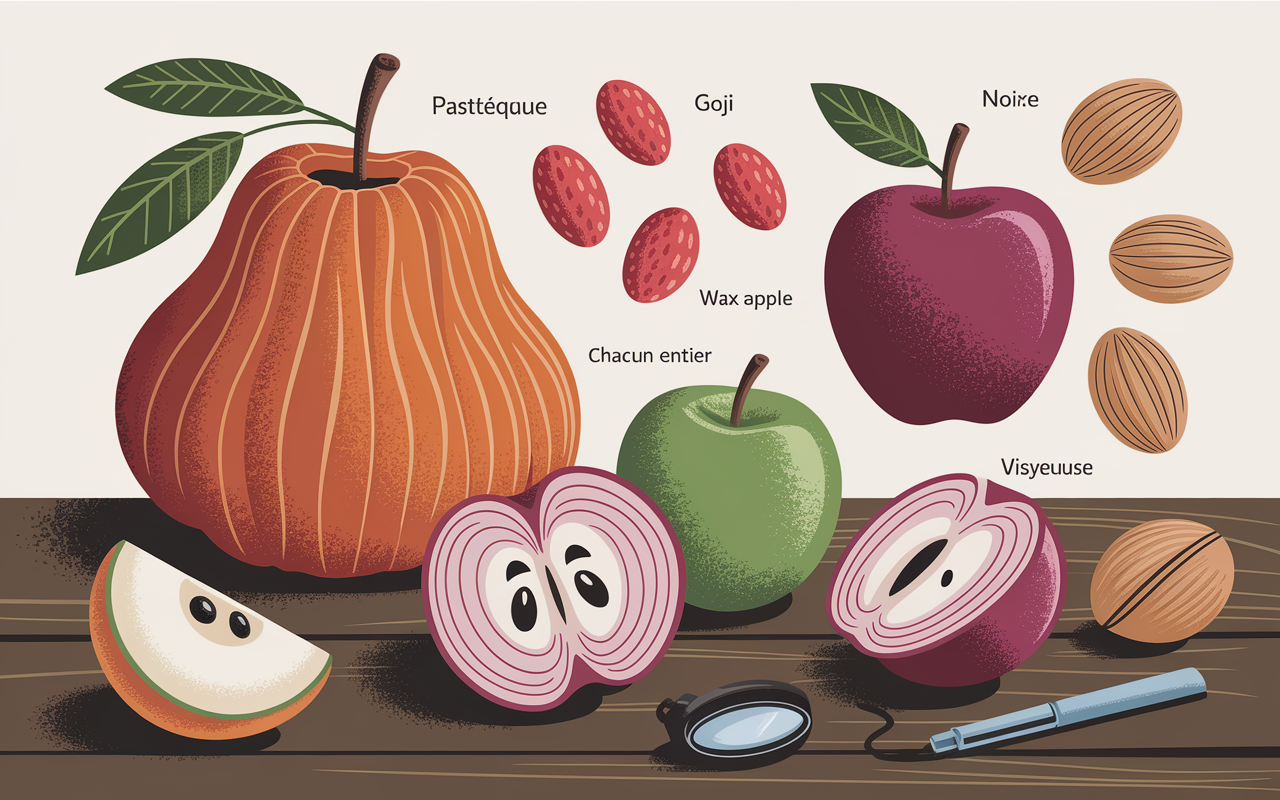 encyclopédie fruits en W pastèque goji wax apple wampi noix