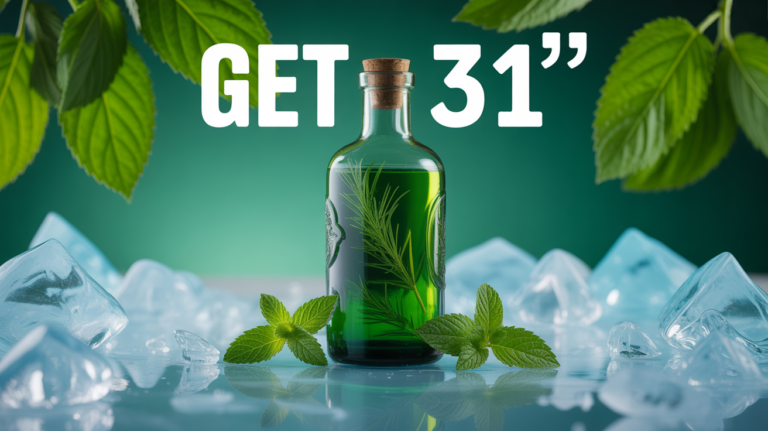 GET 31 bouteille vert sur glace avec menthe fraiche