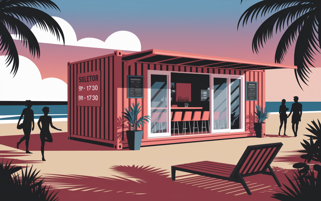 Green Bear Coffee container café plage horaires
