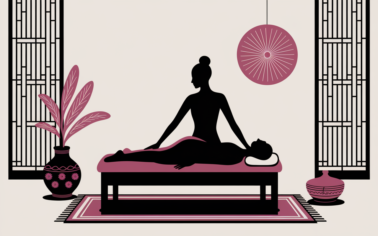 Massage thaï futon pression étirement tradition asiatique