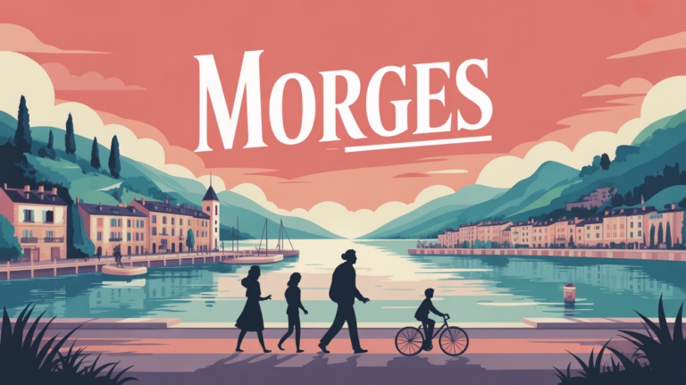 Ville Morges lac Léman vignes port famille