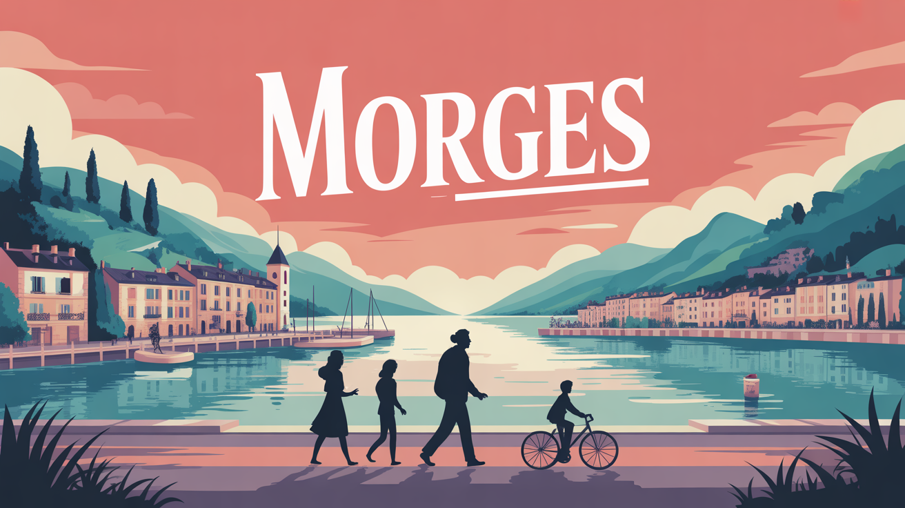 Ville Morges lac Léman vignes port famille