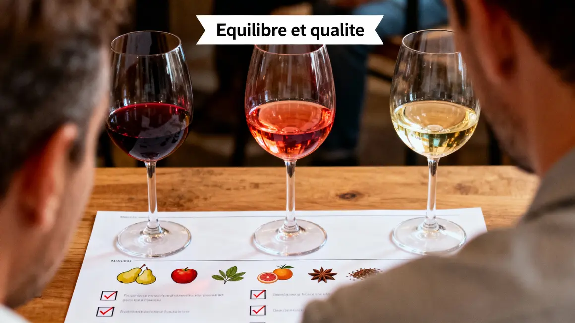 verres vin couleurs feuille evaluation aromes equilibre qualite