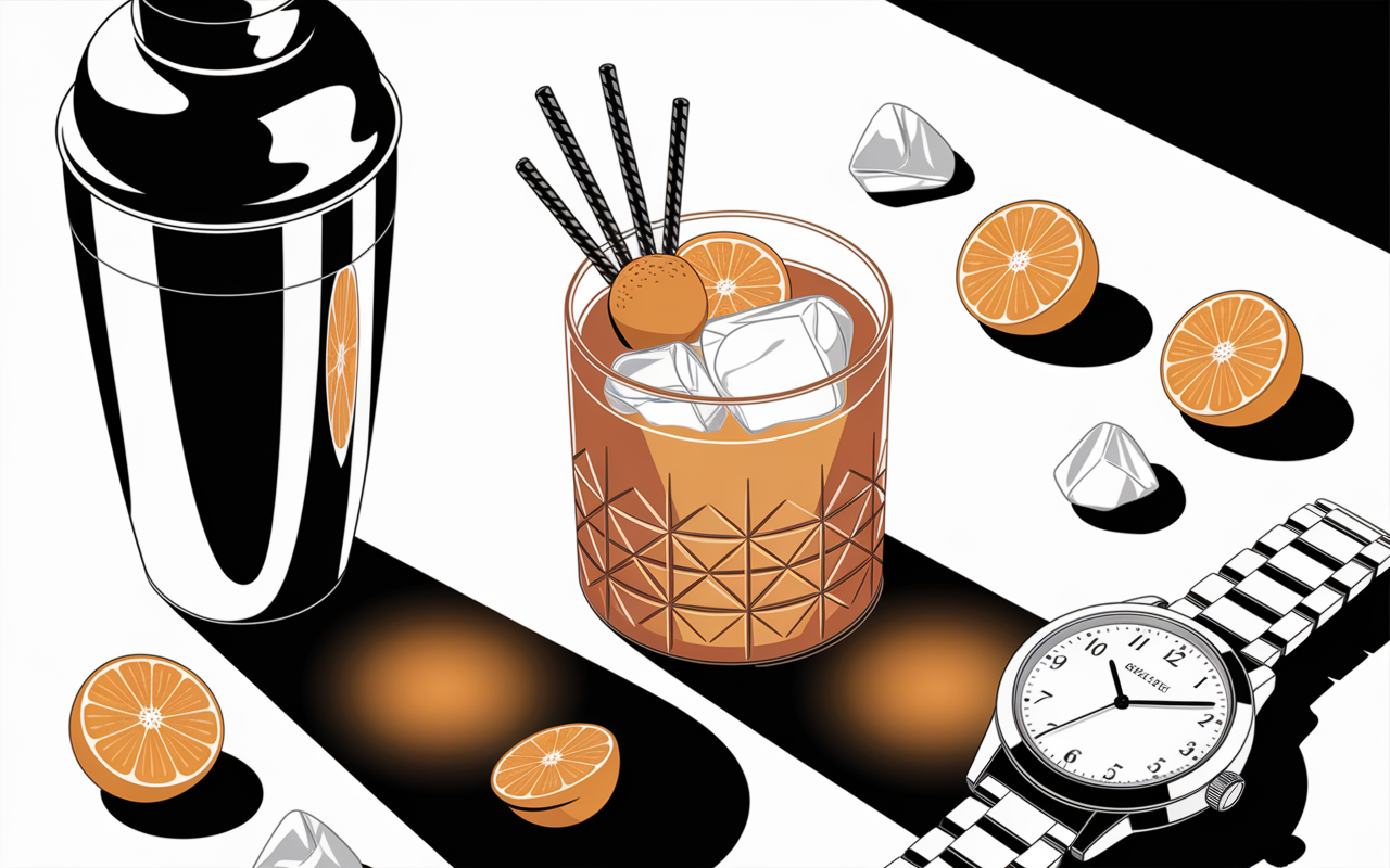 Shaker cocktail Madeleine express agrumes madeleines montre