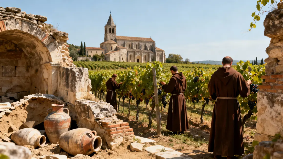 Ruines romaines vignoble Gaillac moines histoire