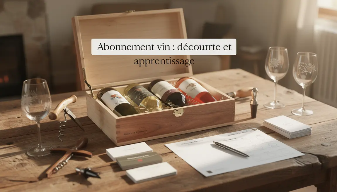Coffret de vin et fiches pour abonnement vin