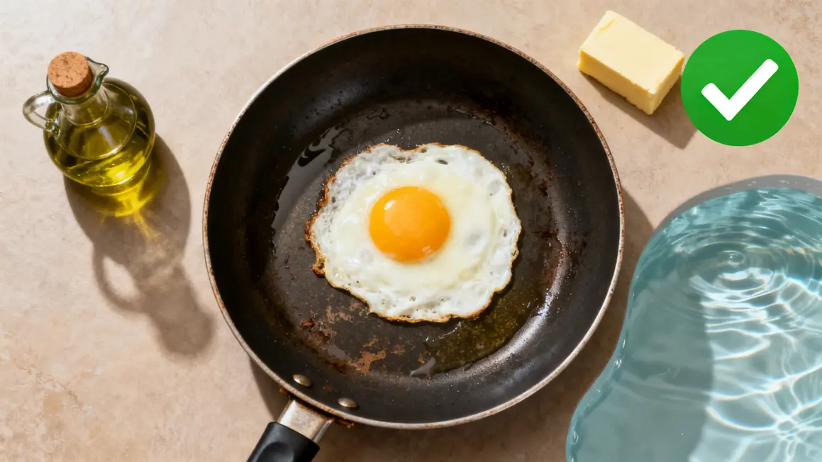 huile d'olive beurre et œuf cuisson sans additifs