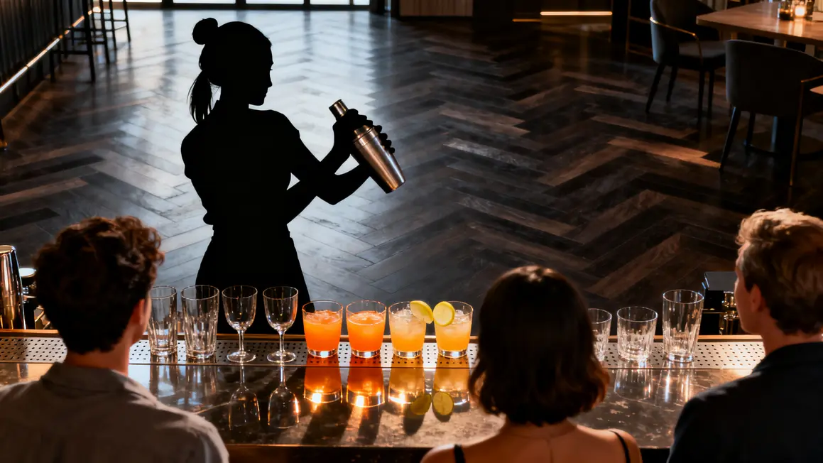 bar moderne shaker liqueur orange citron