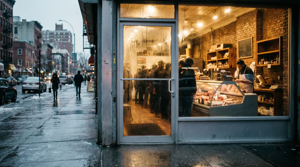boucherie quartier file d'attente matin
