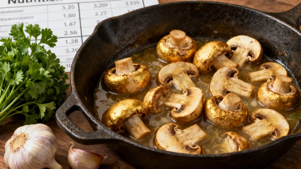 Champignons dorés poêle fonte persil ail nutrition