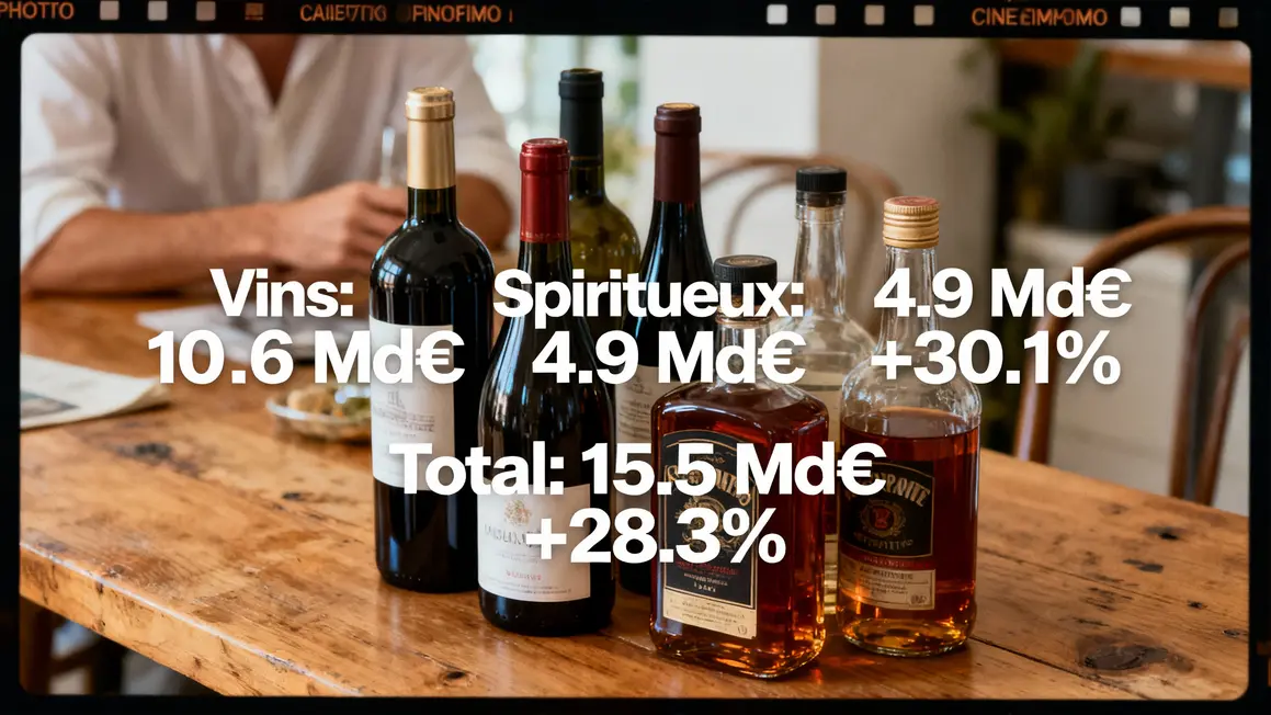 Tableau chiffres exportation vins spiritueux