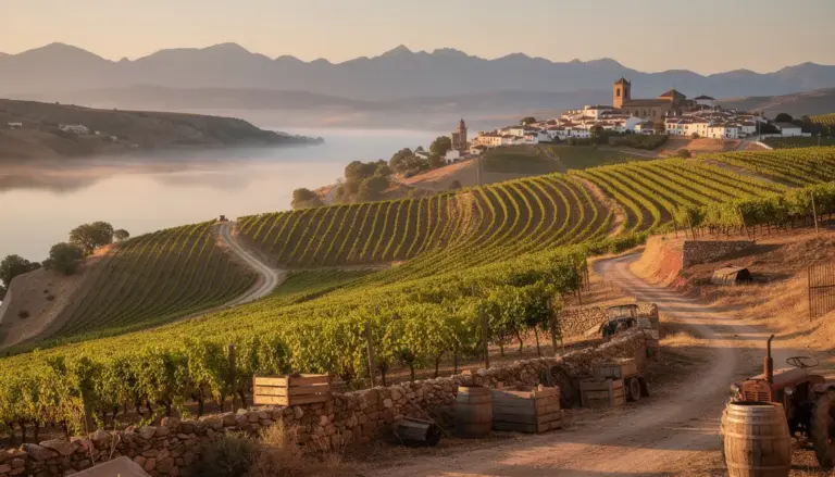 Vignobles vallonnés de la Rioja panorama