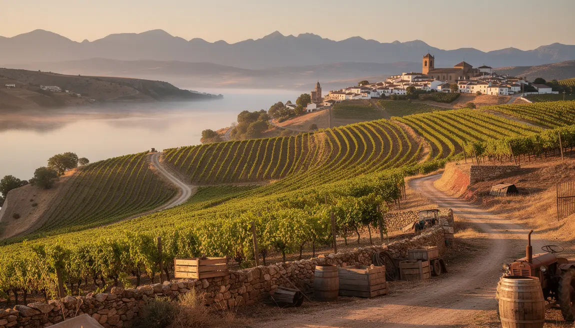 Vignobles vallonnés de la Rioja panorama