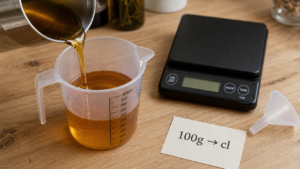 100g en centilitre : convertir sans erreur (verre doseur, balance, miel)