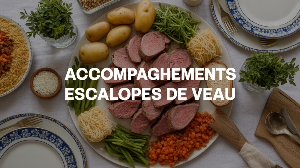 Assiette familiale avec accompagnement escalopes de veau