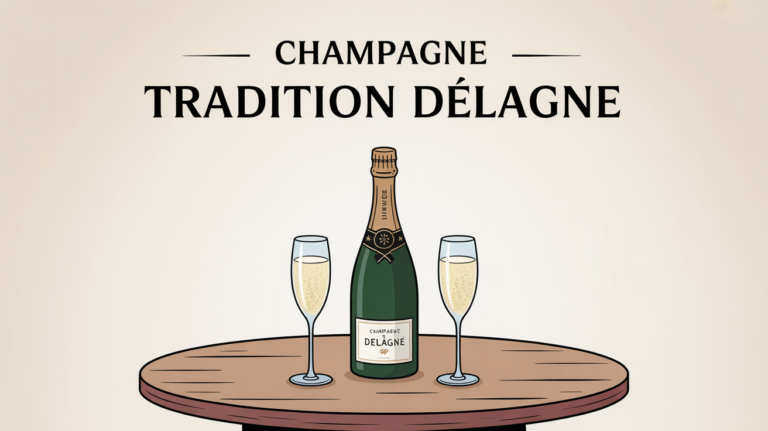 champagne tradition de delagne bouteille verres table fete