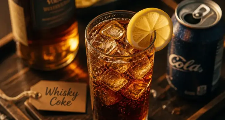 Dose whisky coca : highball au whisky et cola, citron et glaçons
