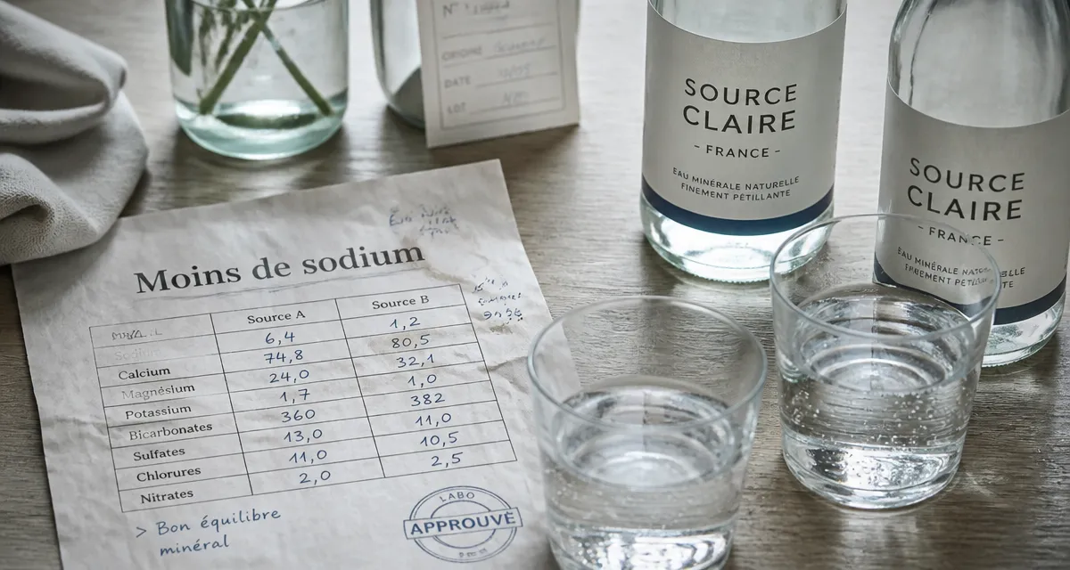 Eaux pétillantes les moins salées : bouteilles pauvres en sodium