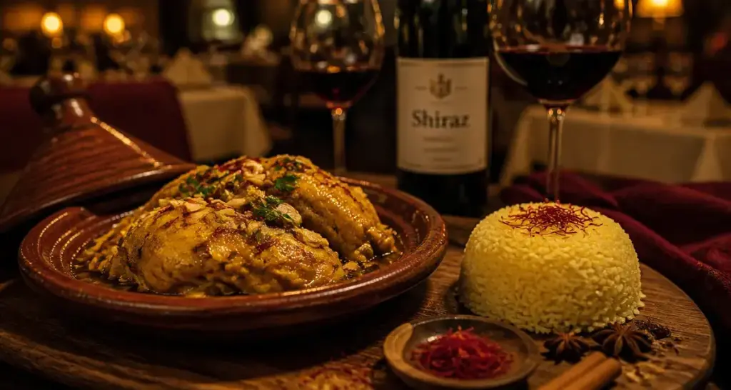 Le shiraz à Thonon : tajine de poulet au safran, riz basmati doré