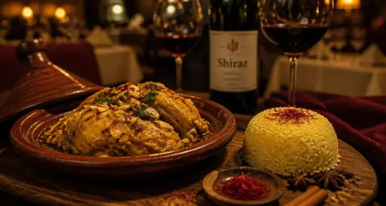 Le shiraz à Thonon : tajine de poulet au safran, riz basmati doré