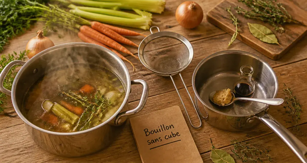 Par quoi remplacer le bouillon de volaille : bouillon de légumes, miso et sauce soja