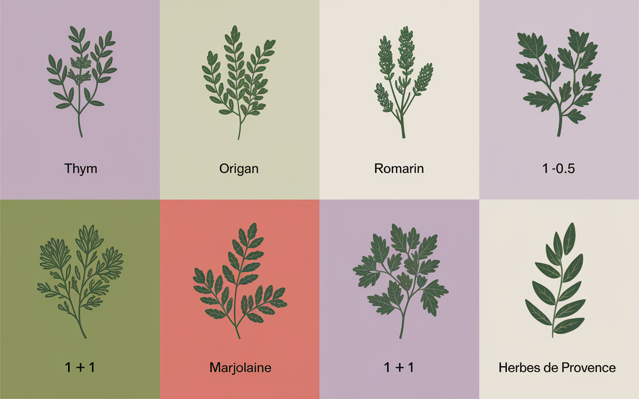 Par quoi remplacer le thym tableau dosage herbes