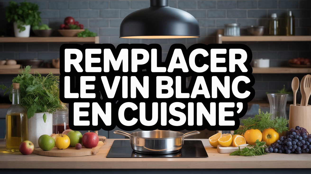 plan de travail cuisine avec ingredients remplaçant vin blanc