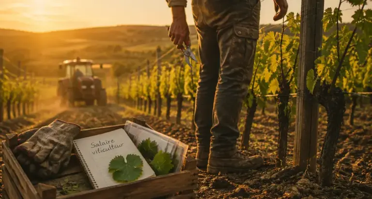 Salaire viticulteur : viticulteur dans un vignoble français