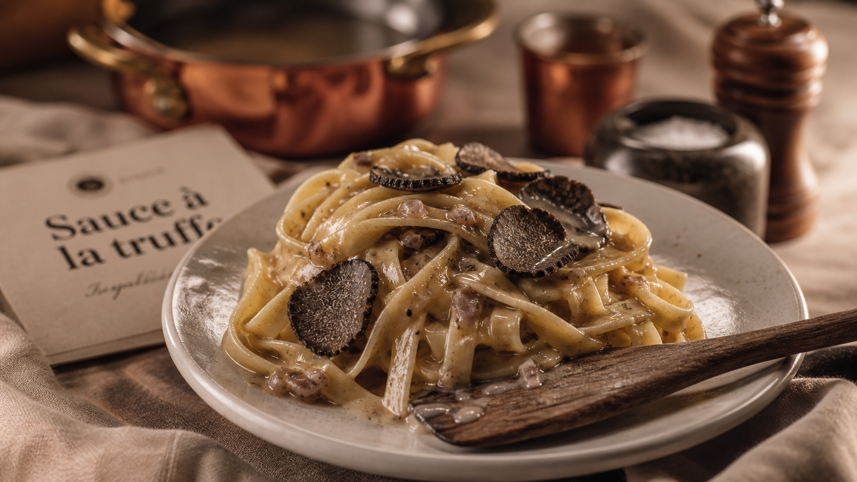 Sauce à la truffe maison sur tagliatelles