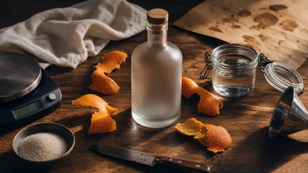 Alcool orange maison : liqueur artisanale à base de zestes d’orange