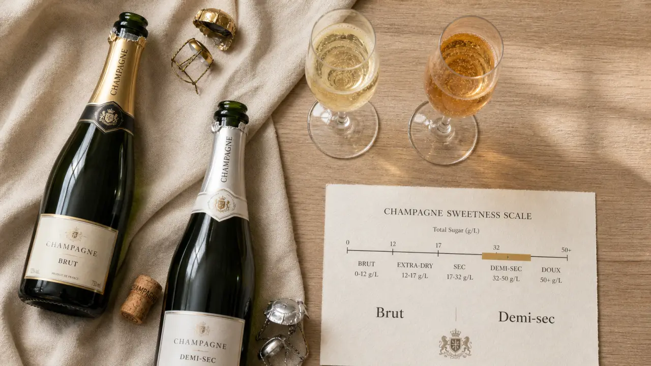 Difference brut et demi sec : niveaux de sucre champagne brut et demi-sec