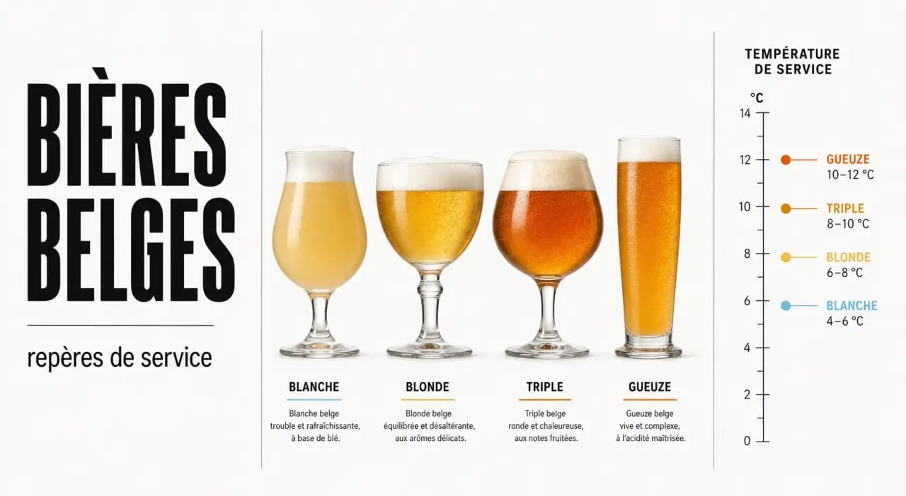 Bière belge : styles et températures de service recommandées