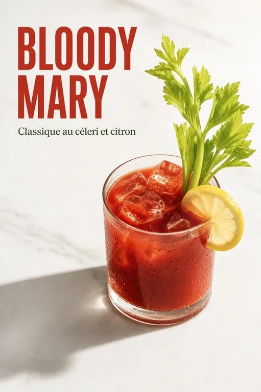 Recette bloody mary recette dans un tumbler avec céleri et citron