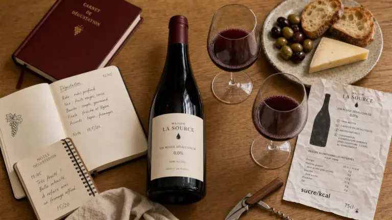 Meilleur vin rouge sans alcool, styles fruité et structuré en photo