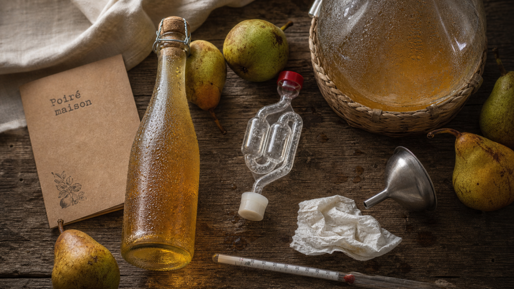 Recette du poiré maison : poires et fermentation 12-15 °C