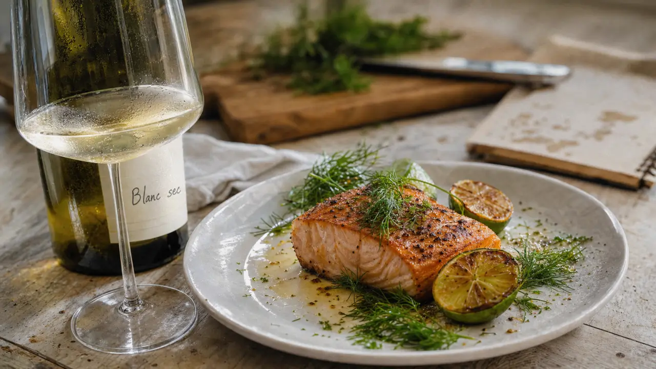 Saumon poêlé avec citron et aneth, quel vin : blanc sec
