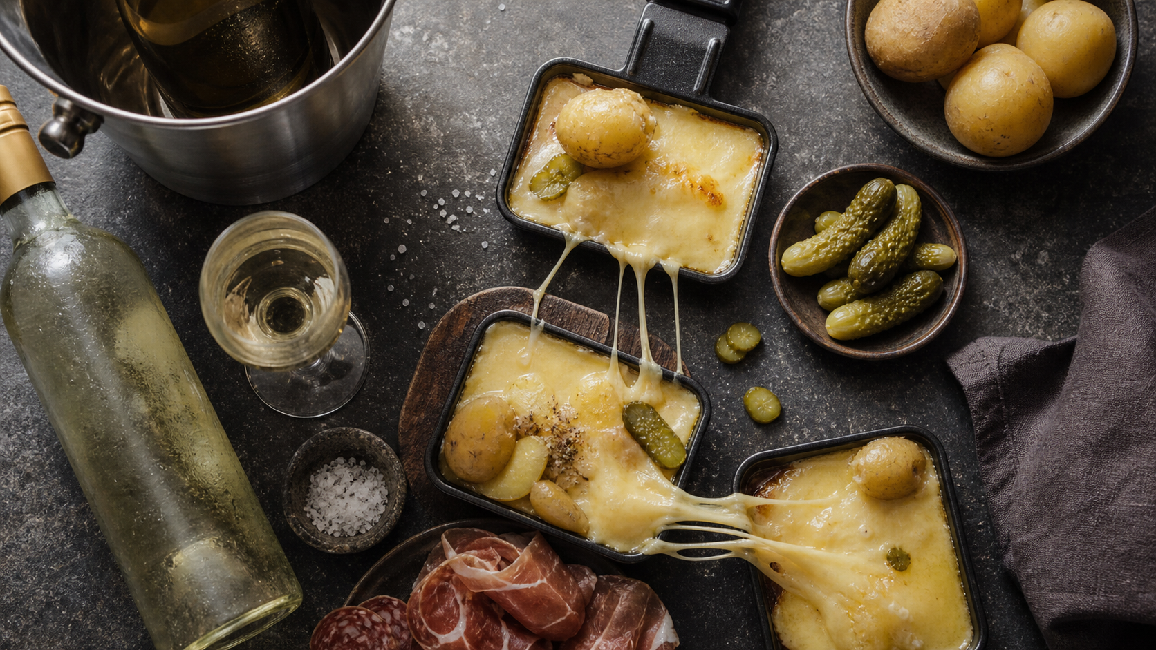 Vin avec la raclette : bouteille de vin blanc sec pour raclette