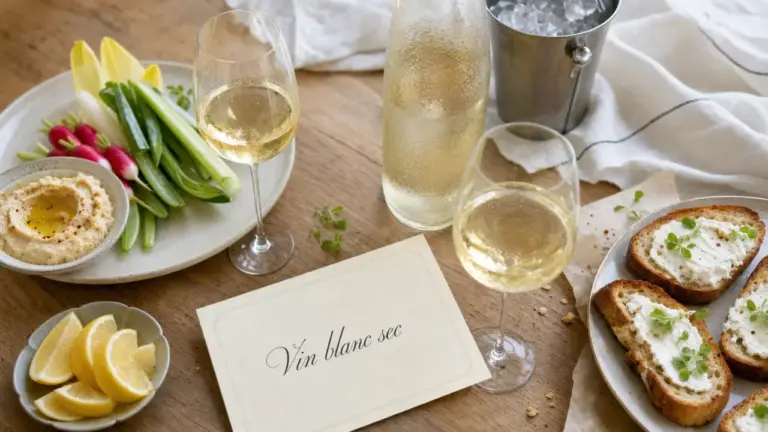 Vin blanc sec apéro : verres et bouteilles Sauvignon Chardonnay Riesling