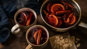 Vin chaud sans alcool : jus de raisin, épices et agrumes