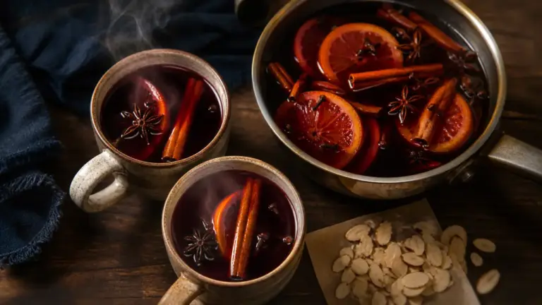 Vin chaud sans alcool : jus de raisin, épices et agrumes