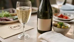 Vin espagnol petillant : cava en flûte, bulles fines à Barcelone