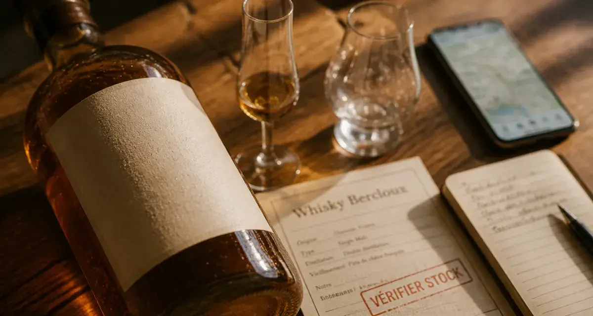 Whisky bercloux : bouteille et point de vente