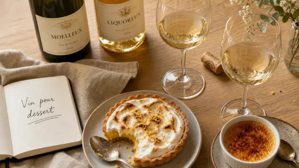 Vin pour dessert : tarte au citron, crème brûlée et vin blanc demi-sec