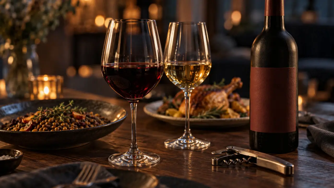 aoc crozes hermitage : verres de syrah du Rhône nord et cuisine