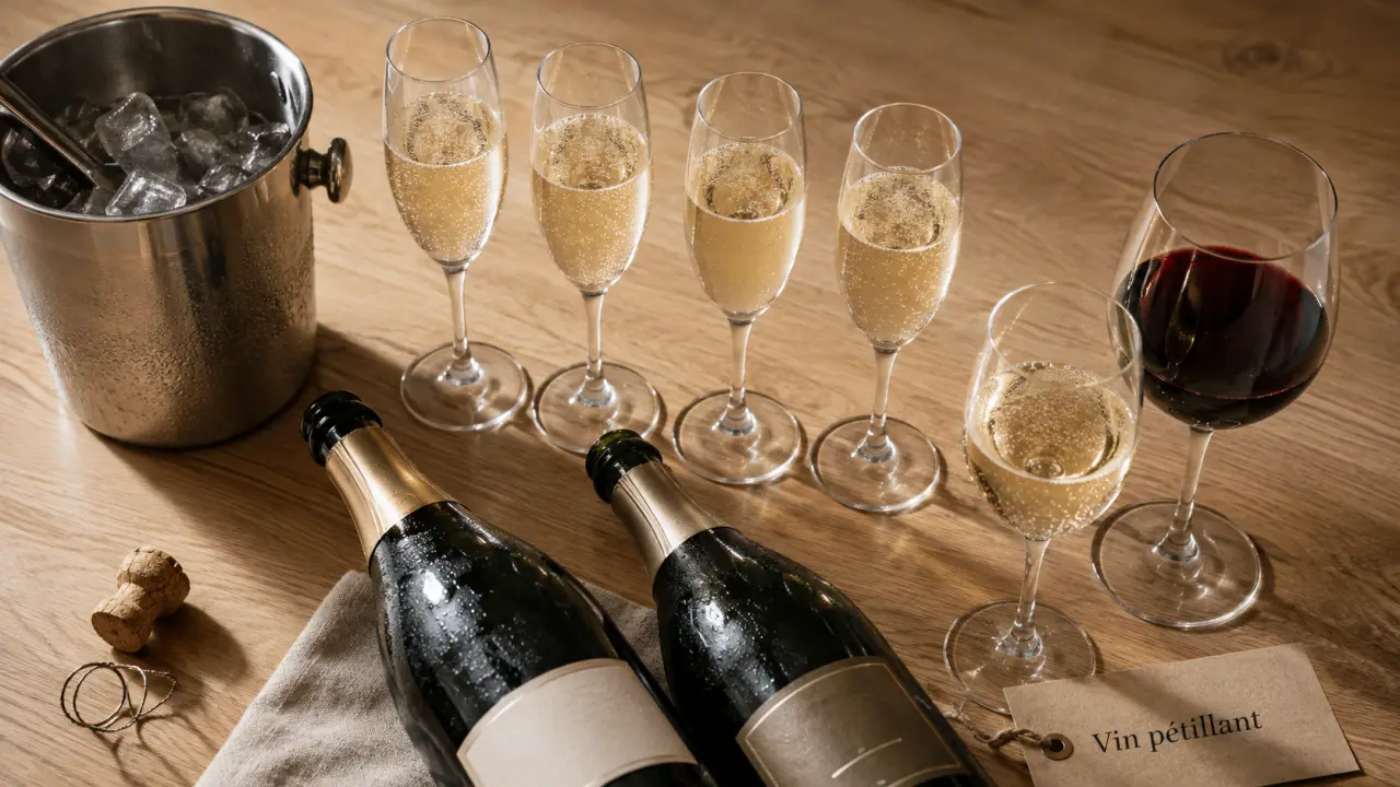 Vin pétillant : bulles fines en flûtes, comparaison vin mousseux