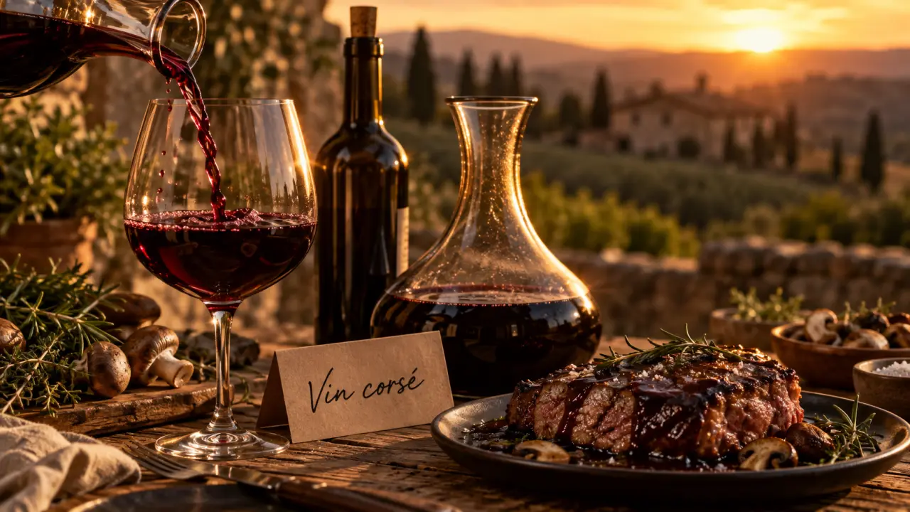 Vin rouge corsé : verre et bouteille, tanins, accords