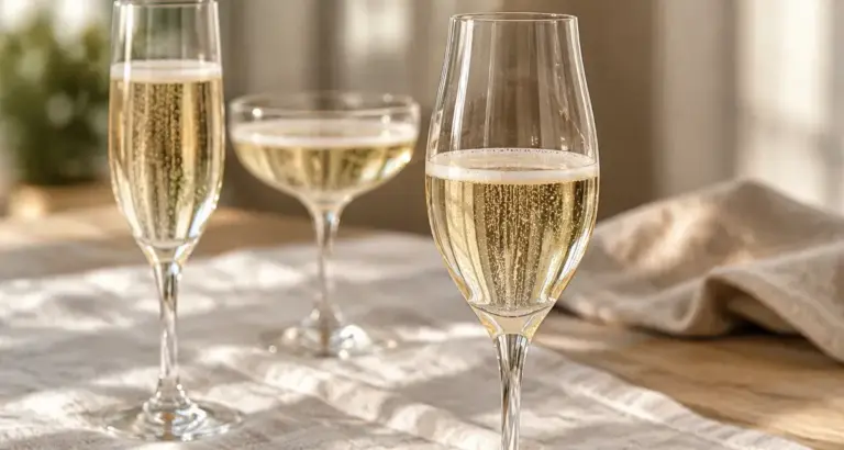 Flutes champagne à 10–12 cl : flûte, coupe rétro, verre tulipe
